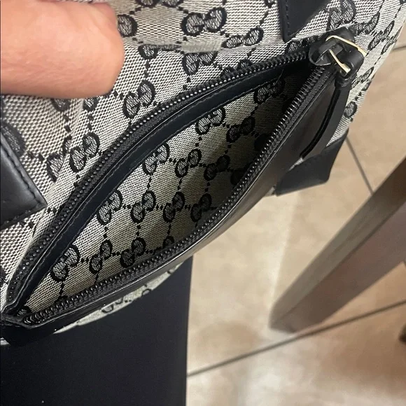 Gucci Black and Gray Signature Tote